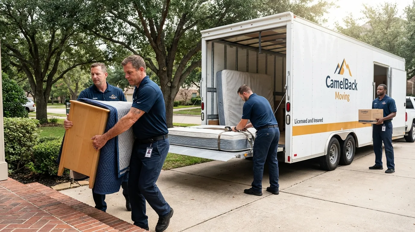 Crew loading residential truck for cross-state move from Hoschton, GA